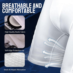 Davion® - Boys Youth Baseball Sliding Shorts with Athletic Cup Padded Compression Shorts for Football,Softball,Lacrosse,Hockey